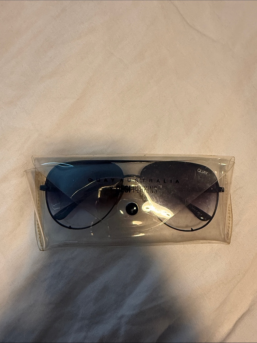 Original Quay x Desi Perkins high key oversized aviator sunglasses black